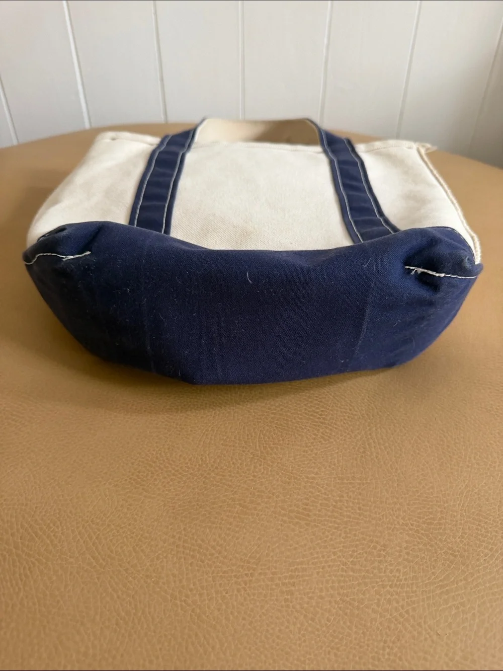 LL bean Canvas Tote Bag with Navy Trim - Women Bags - Picture 4 of 6
